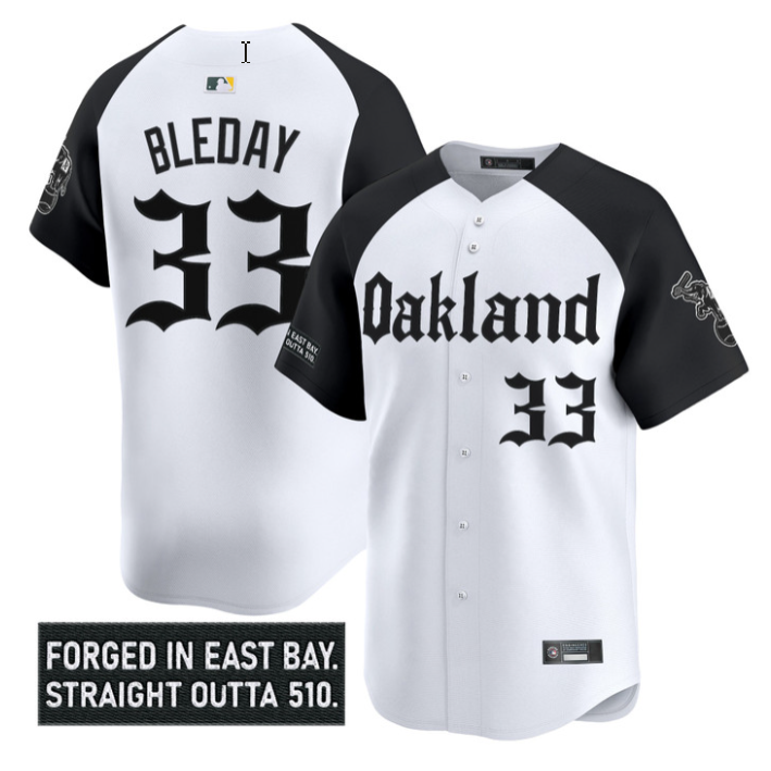 JJ Bleday Jersey #33 Oakland Athletics Gothic East Bay Edition Stitched