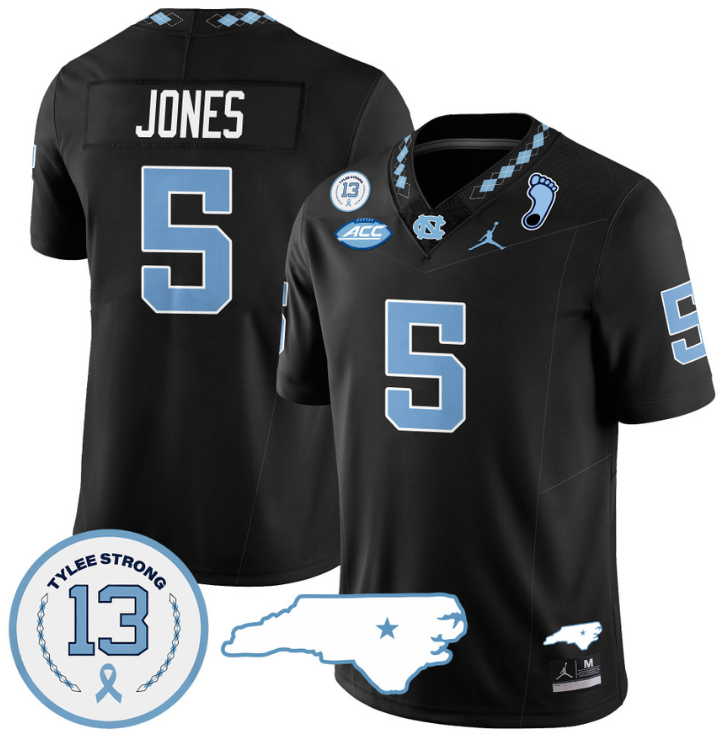 JJ Jones Jersey #5 North Carolina Tar Heels Vapor College Football Stitched Blue