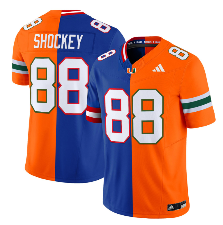Jeremy Shockey Jersey Giants #88 Miami Hurricanes Split Vapor V2 Football