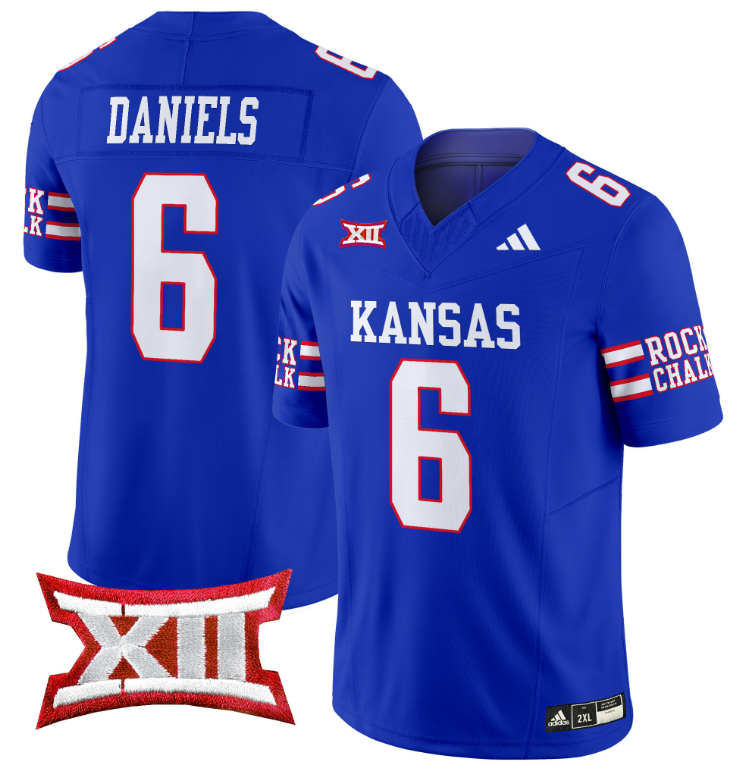 Jalon Daniels Jersey #6 Kansas Jayhawks 2024 Vapor College Football Vapor Limited Royal