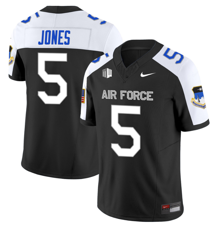 Jensen Jones Jersey #5 Air Force Falcons Limited Football Stitched Black Alternate