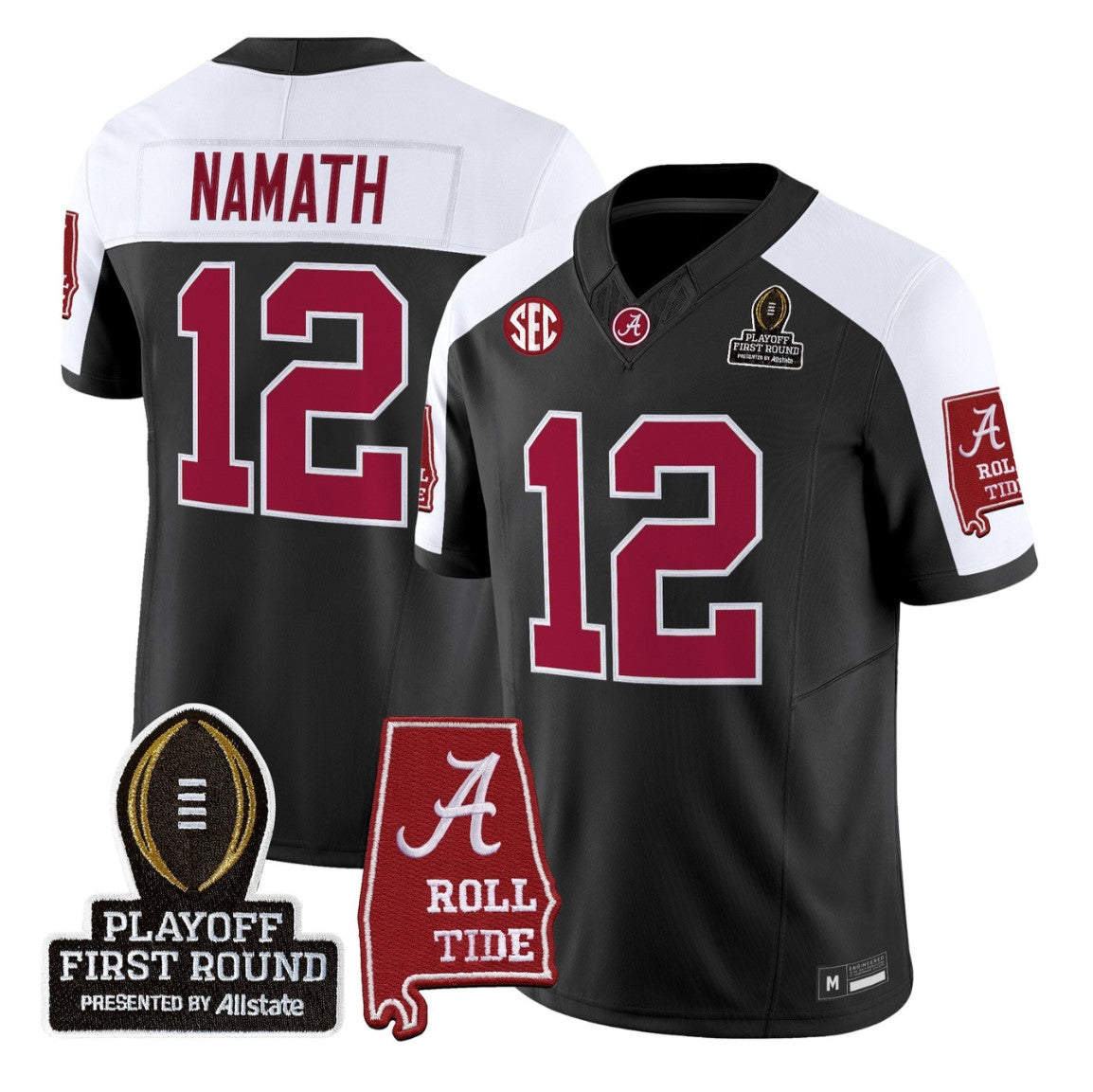 Joe Namath Jersey #12 Alabama Crimson 2025 Playoff First Round Stitched