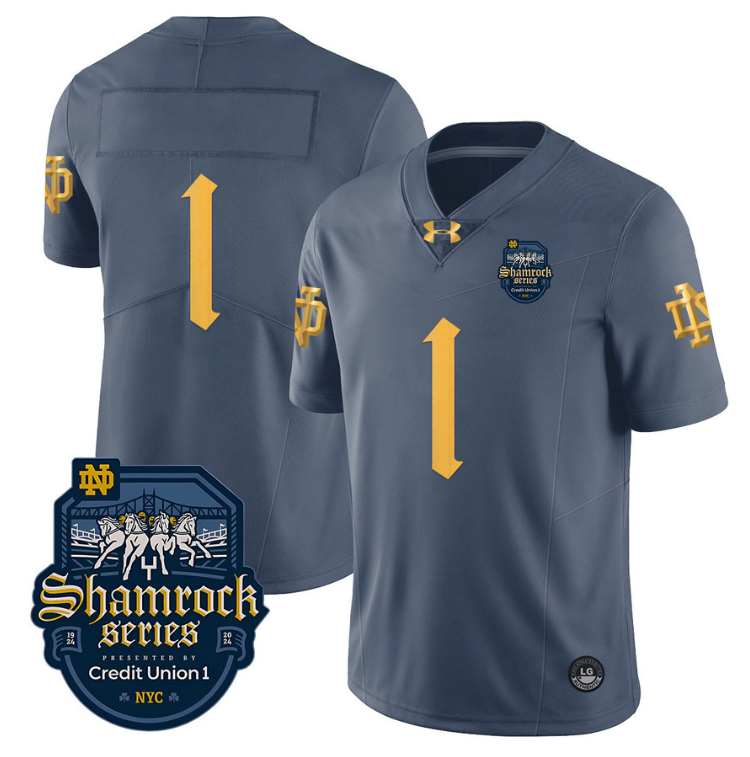 Jordan Clark Jersey #1 No Name Notre Dame Fighting Irish 2024 Shamrock Stiched