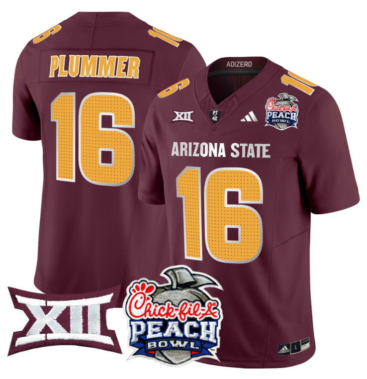 Jake Plummer Jersey #16 Arizona State Sun Devils 2025 Peach Bowl Maroon