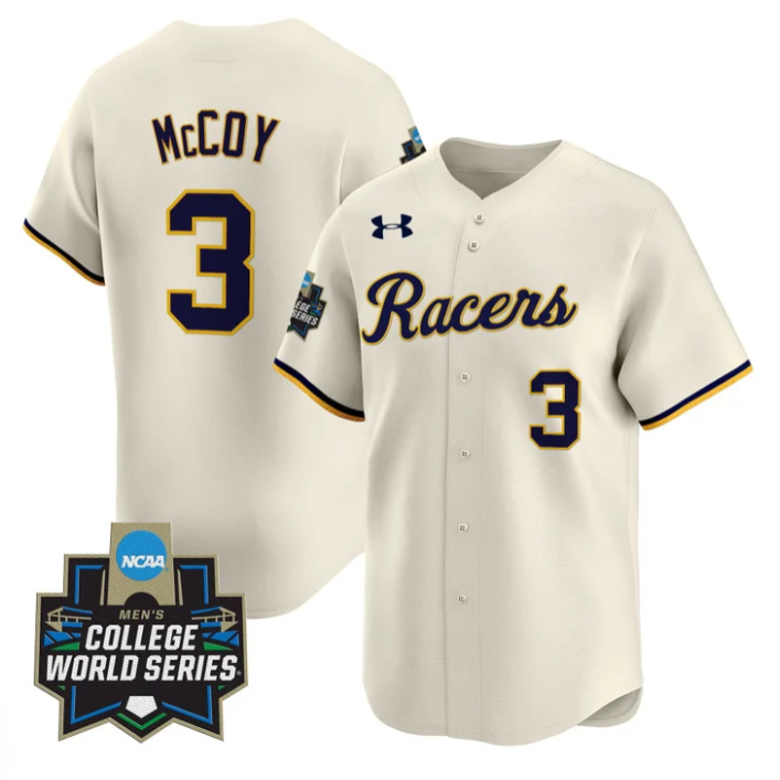 Jackson McCoy Jersey #3 Murray State Racers 2025 World Series Stitched Gold