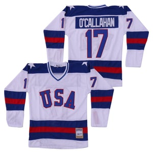 Jack O callahan #17 Team Usa Miracle On Ice Hockey Jersey White