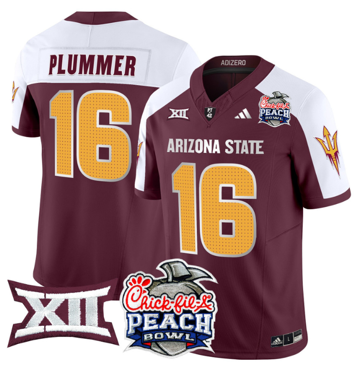 Jake Plummer Jersey #16 Arizona State Sun Devils 2025 Peach Bowl Maroon Alternate