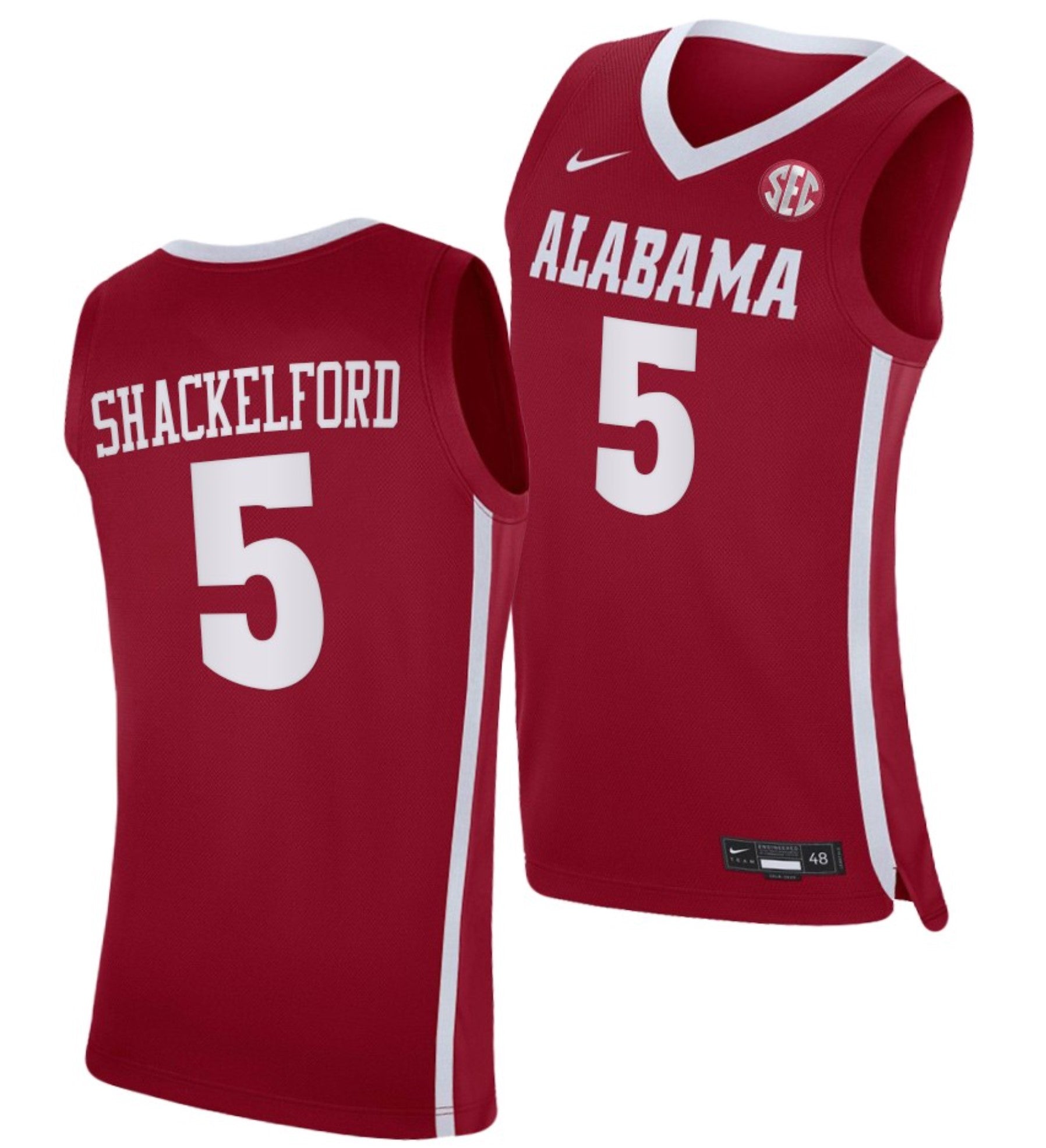 Jaden Shackelford Jersey Alabama Crimson Tide College Basketball Crimson #5