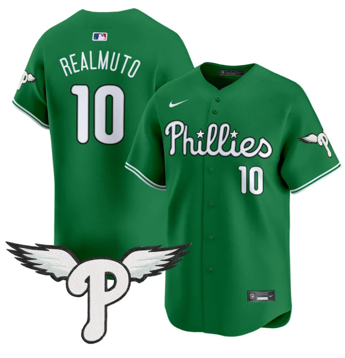 J.T.Realmuto Jersey #10 Philadelphia Phillies 2025 Vapor Premier Limited Stitched Kelly Green
