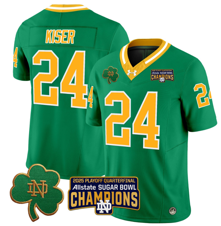 Jack Kiser Jersey #24 Notre Dame 2025 Sugar Bowl Champions Throwback