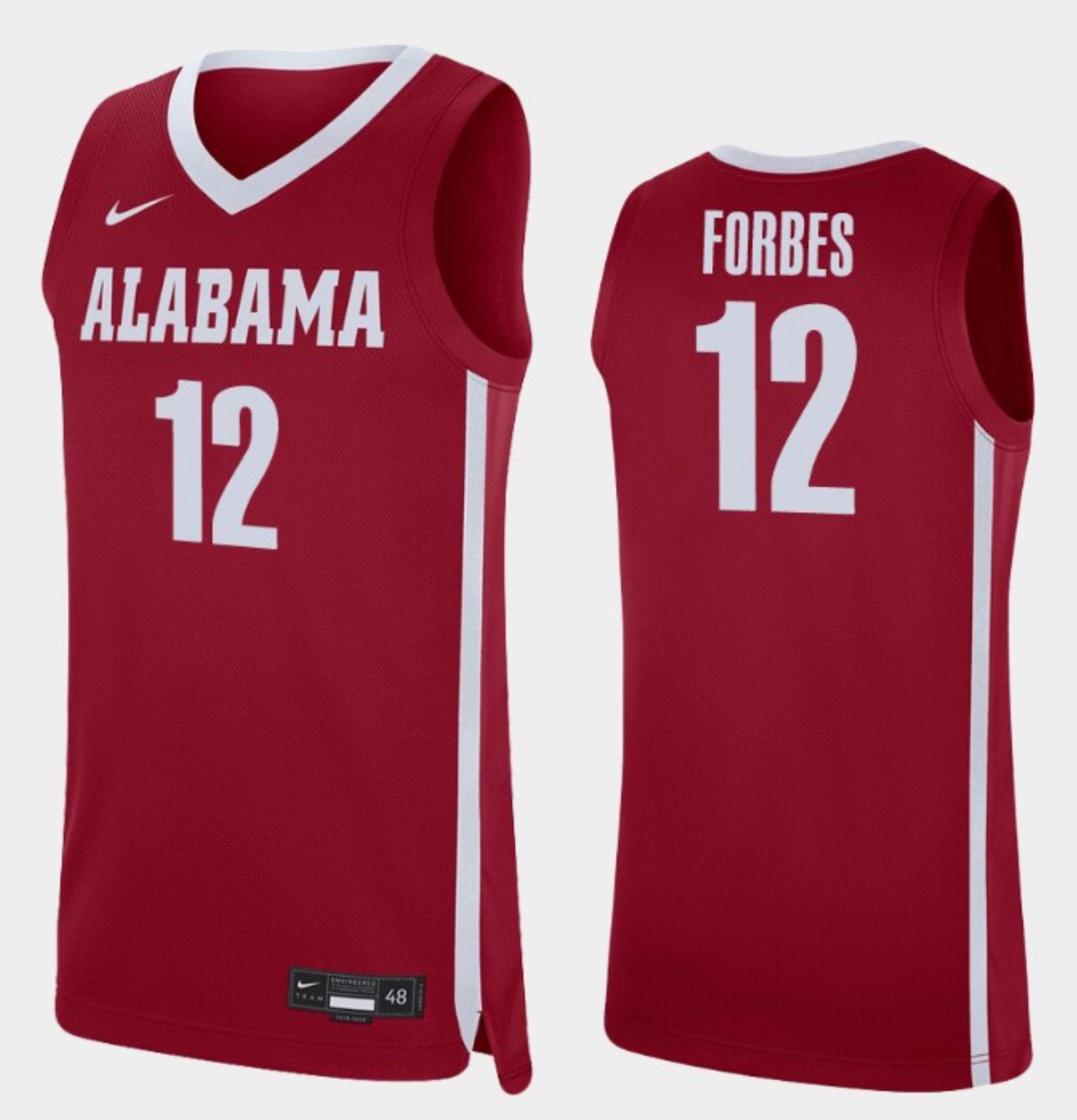 Jaylen Forbes Jersey Alabama Crimson Tide College Basketball Replica Crimson #12