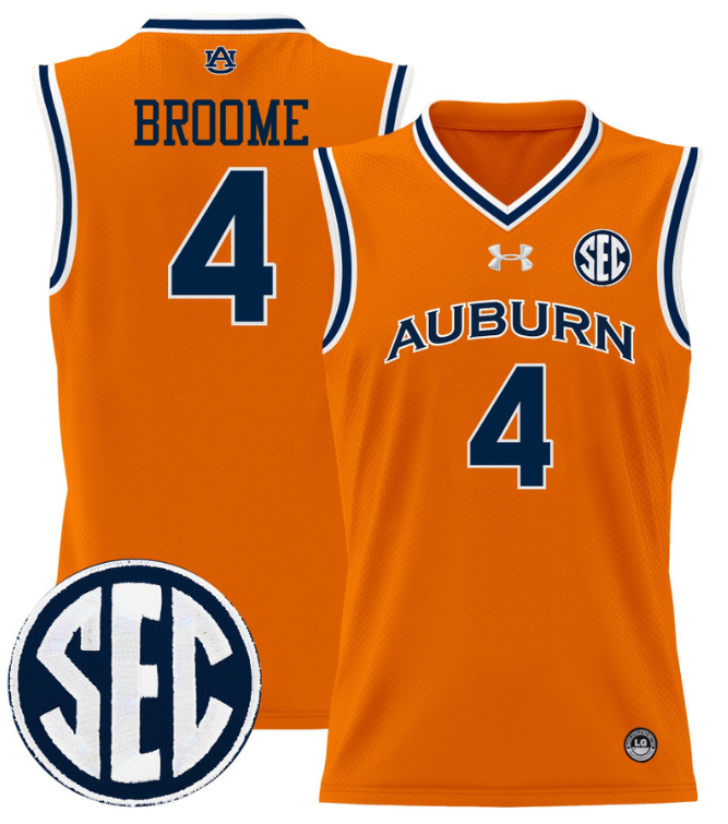 Johni Broome Jersey #4 Auburn Tigers 2024 Lightweight Basketball Orange