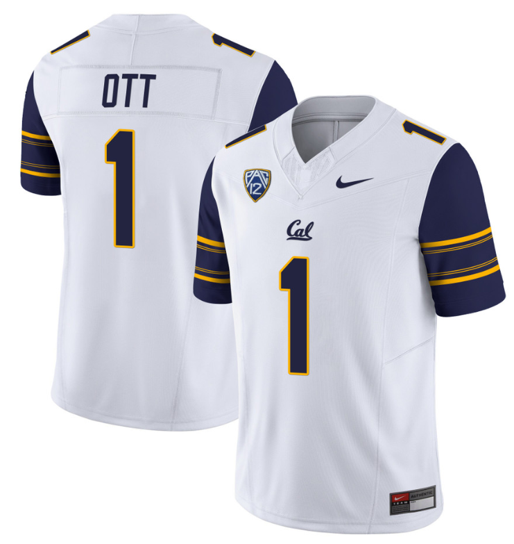 Jaydn Ott Jersey #1 California Golden Bears Vapor Limited Stitched White