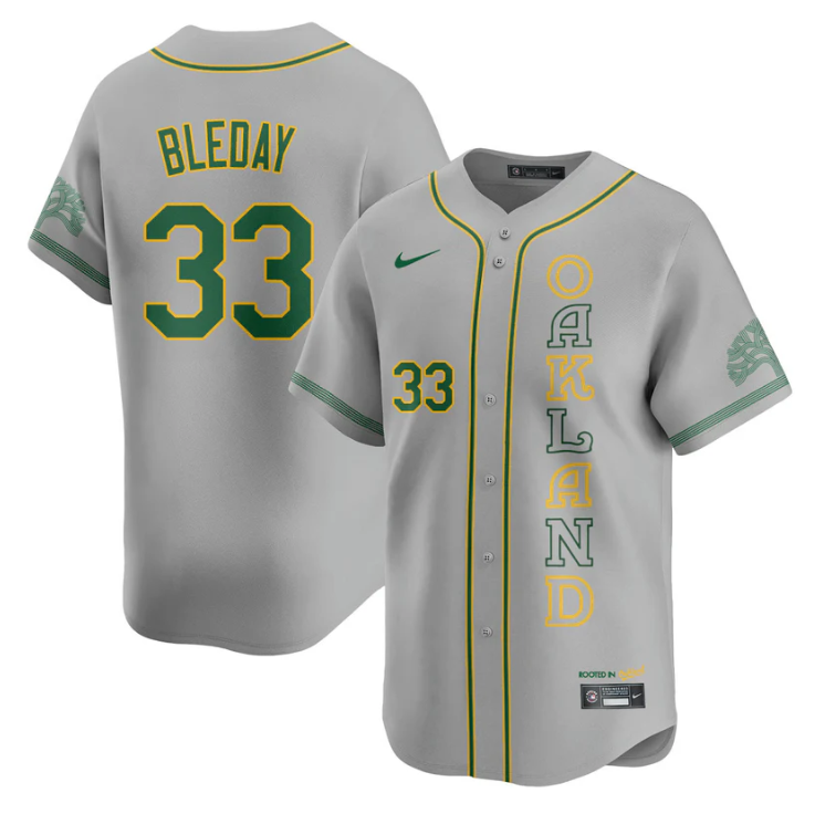 JJ Bleday Jersey #33 Oakland Athletics City Connect Concept Stitched Gray