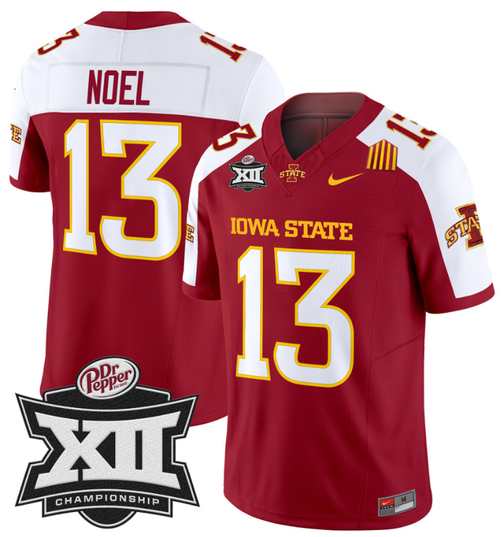 Jaylin Noel Jersey #13 Iowa State 2024 Championship Patch Vapor Cardinal Alterante