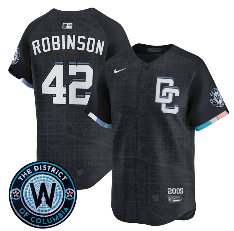 Jackie Robinson Jersey #42 Washington Nationals 2025 City Connect Premier Limited Stitched Navy