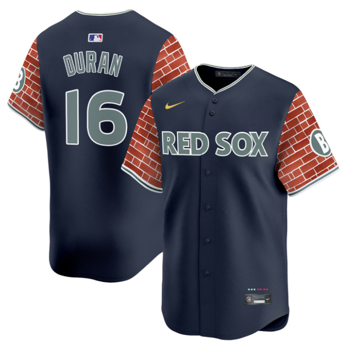 Jarren Duran Jersey #16 Boston Red Sox 2025 Fenway Red Brick Style Vapor Premier Stitched Navy