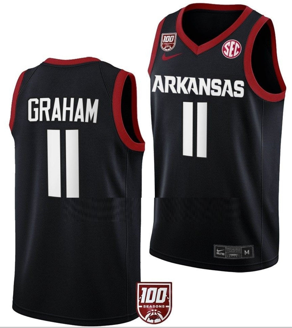 Jalen Graham  Jersey Arkansas Razorbacks College Basketball 100 Season #11