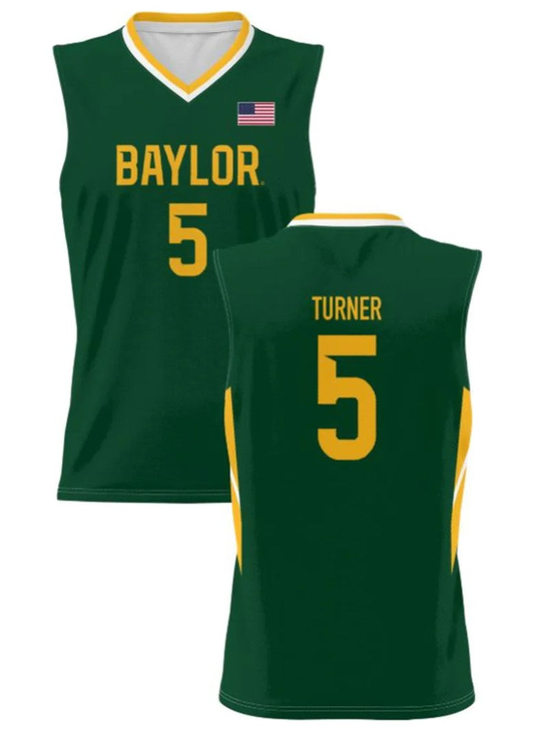 Jordan Turner Jersey Baylor Bears College Basketball Green #5