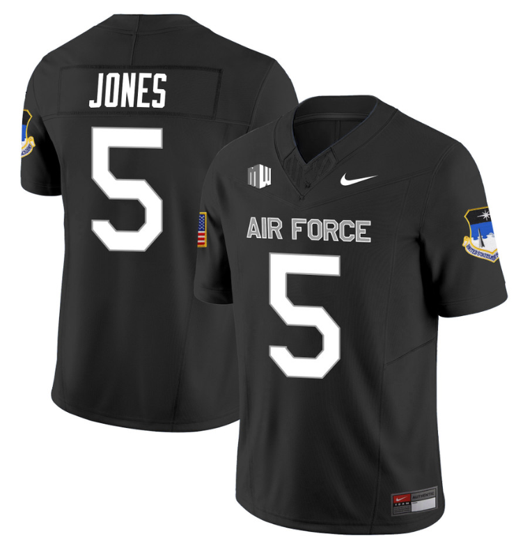 Jensen Jones Jersey #5 Air Force Falcons Limited Football Stitched Black