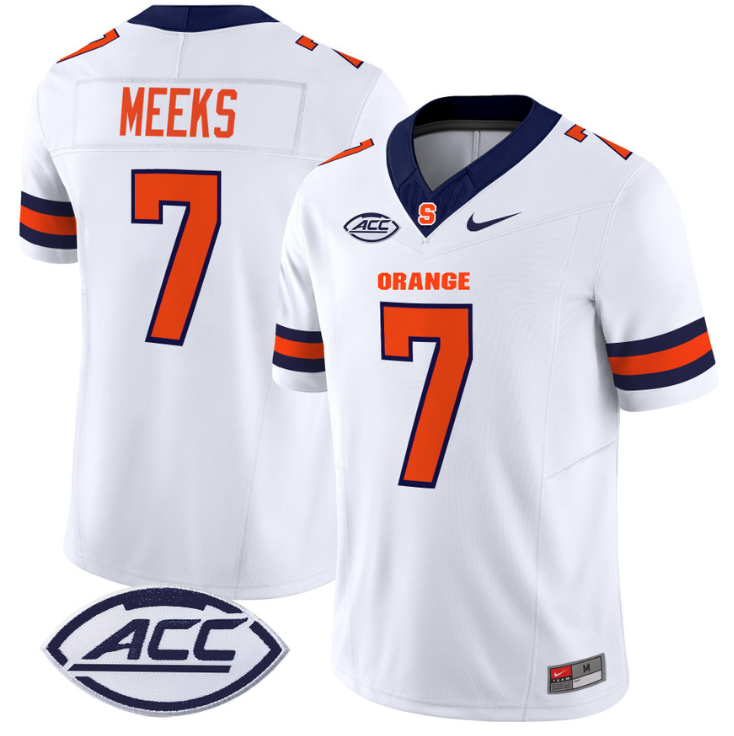 Jackson Meeks Jersey #7 Syracuse Orange Vapor Limited College Football White