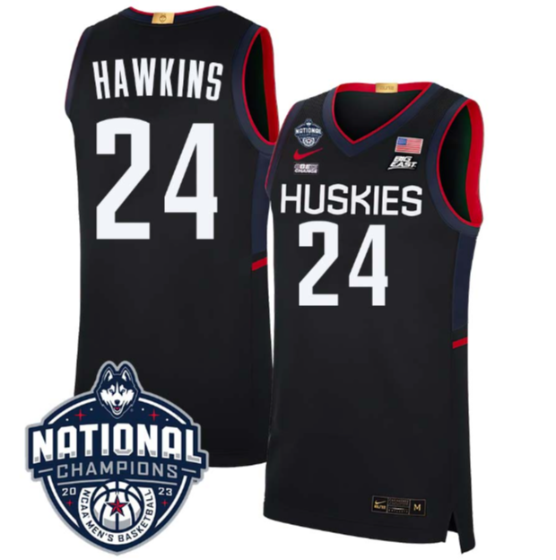 Jordan Hawkins Jersey #24 UConn Huskies 2023 National Champions College Basketball