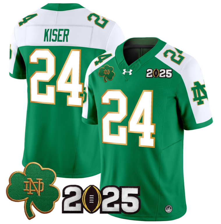 Jack Kiser Jersey #24 Notre Dame 2025 CFP Final Patch Navy Alternate