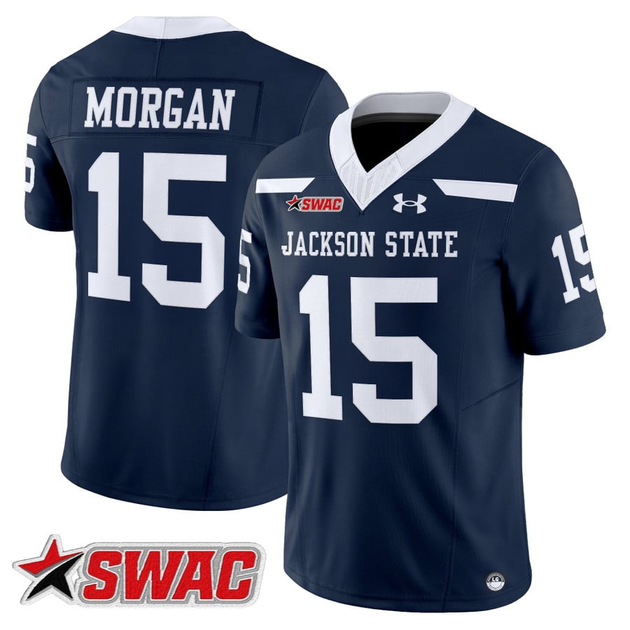 JaCobian Morgan Jersey #15 Jackson State Tigers 2025 Vapor Stitched