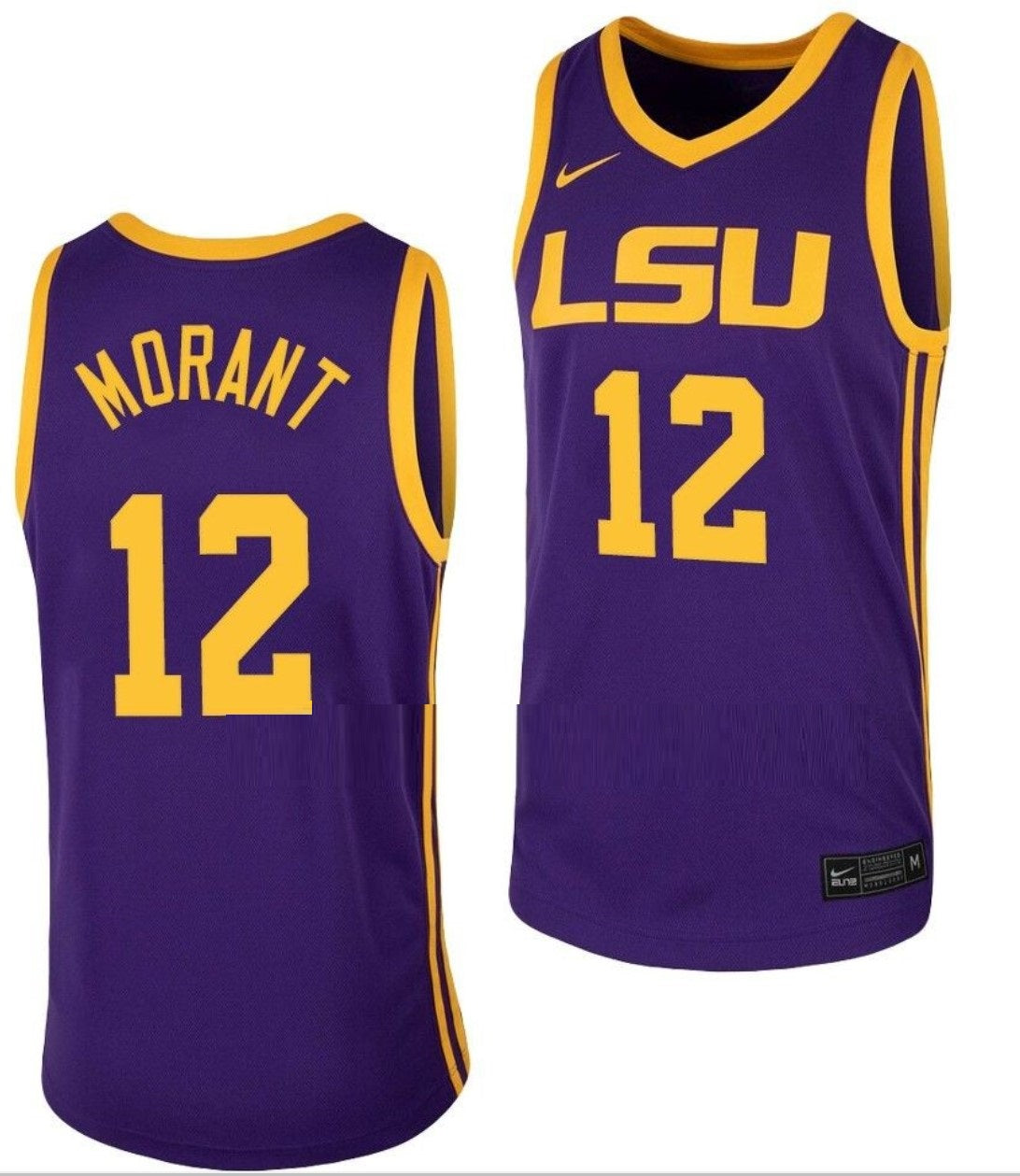 Ja Morant  Jersey LSU Tigers College Basketball Purple #12