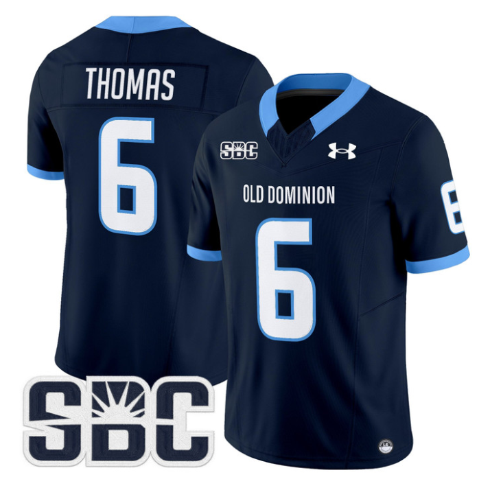 Ja'Cory Thomas Jersey #6 Old Dominion Monarchs 2025 Vapor Stitched Navy