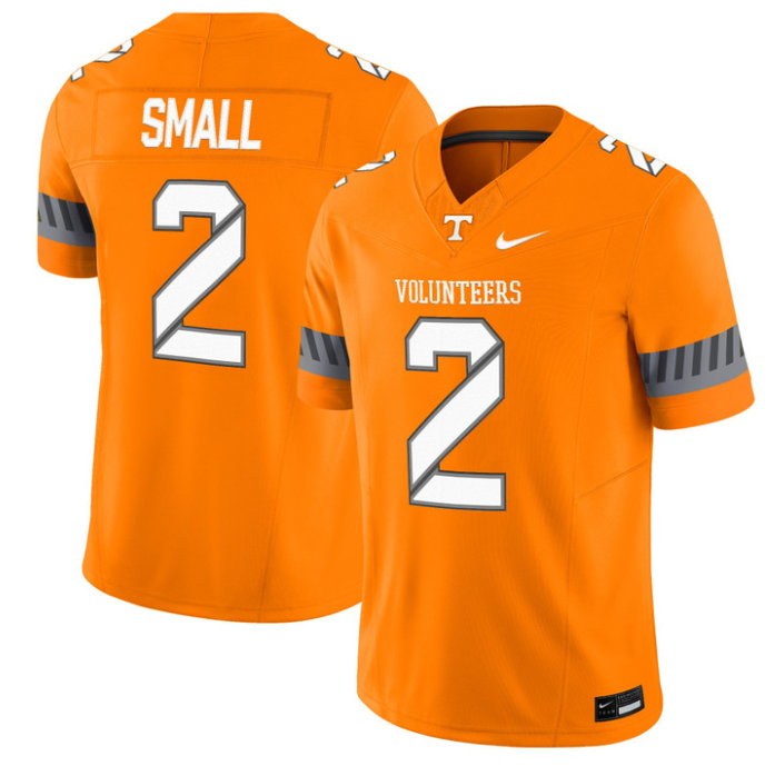 Jabari Small Jersey #2 Tennessee Vols 2025 Smokey Grey Series Stitched Orange