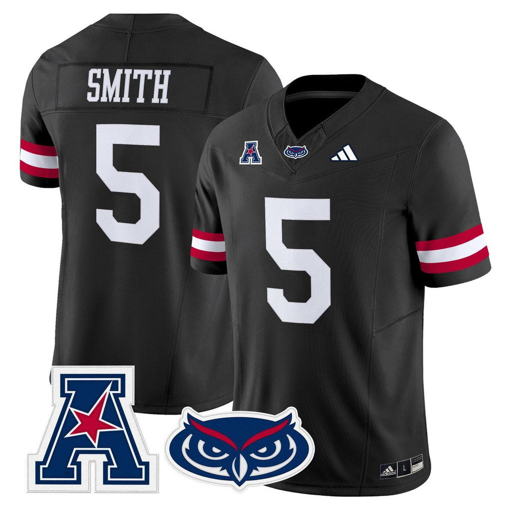 Jabari Smith Jersey #5 Florida Atlantic Owls 2025 All Stitched Black
