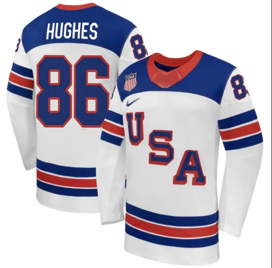 Jack Hughes Jersey #86 Team USA Winter Olympics 2026 Premium Hockey Stitched White
