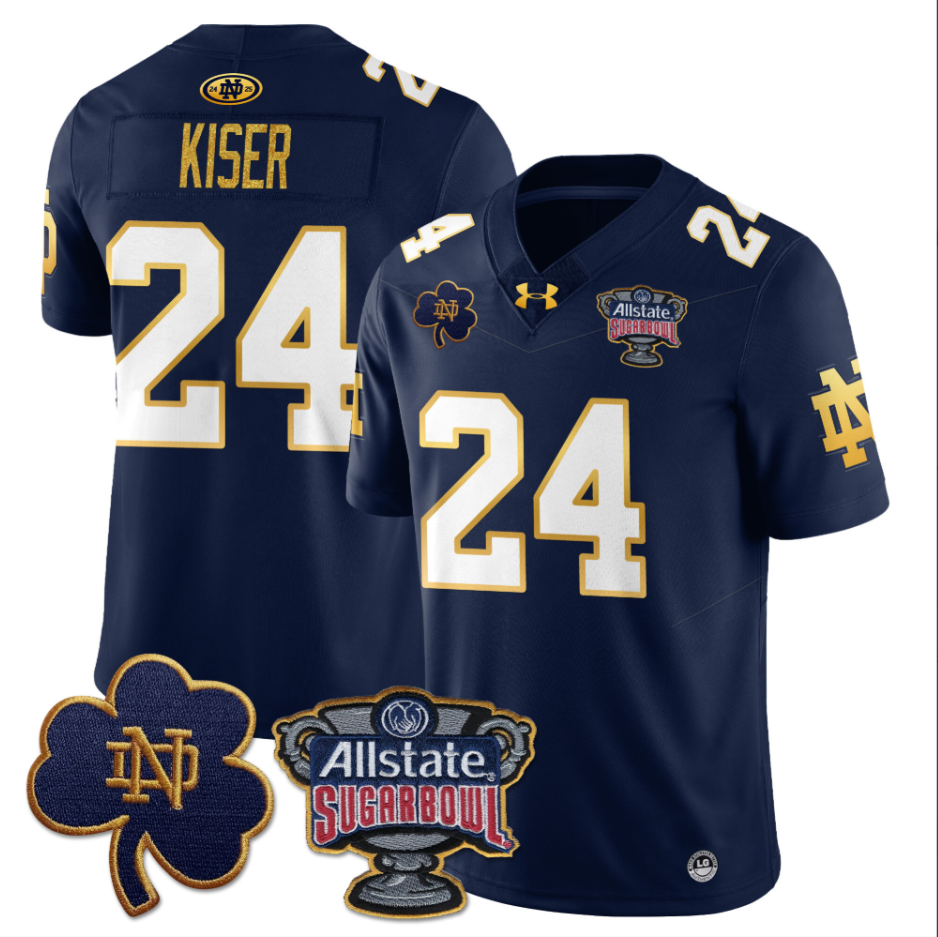 Jack Kiser Jersey #24 Notre Dame Fighting Irish Allstate Sugar Bowl Navy