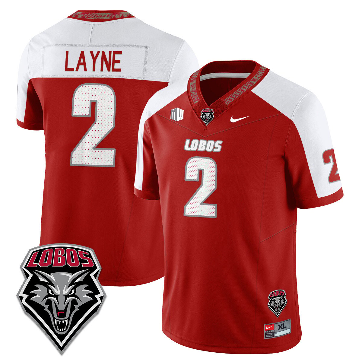 Jack Layne Jersey #2 UNM Lobo Football 2025 Stitched Alternate