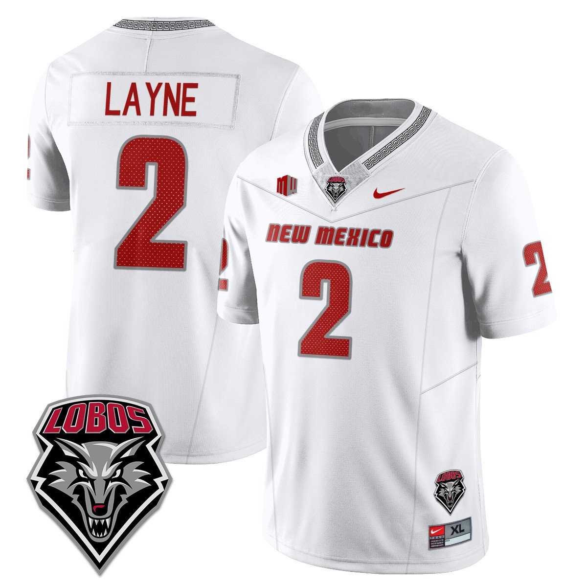 Jack Layne Jersey #2 UNM Lobo Football 2025 Stitched White
