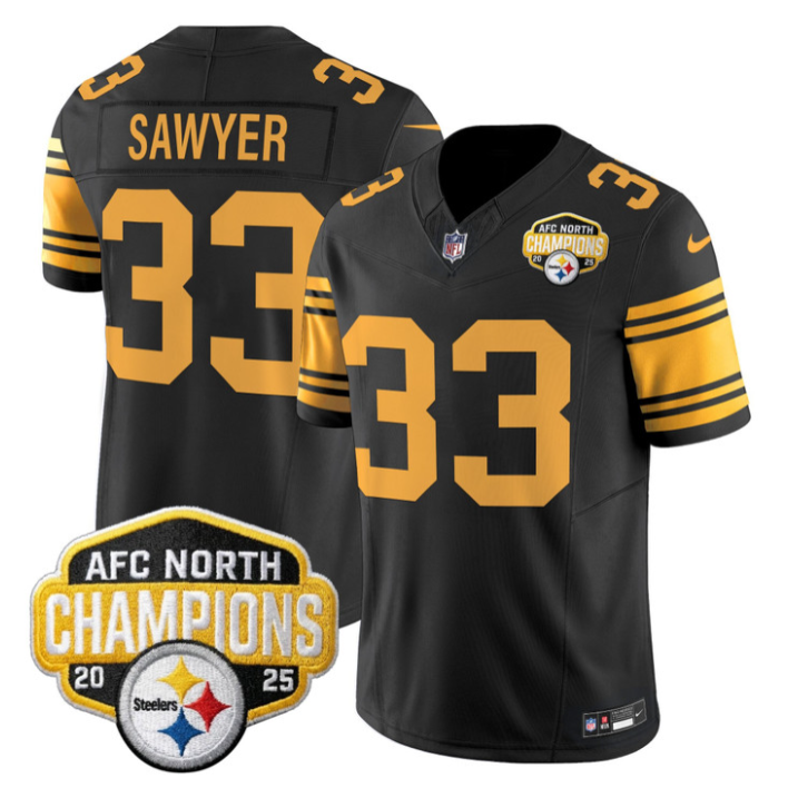 Jack Sawyer Jersey #33 AFC North Division Champions 2025 Stitched Color Rush