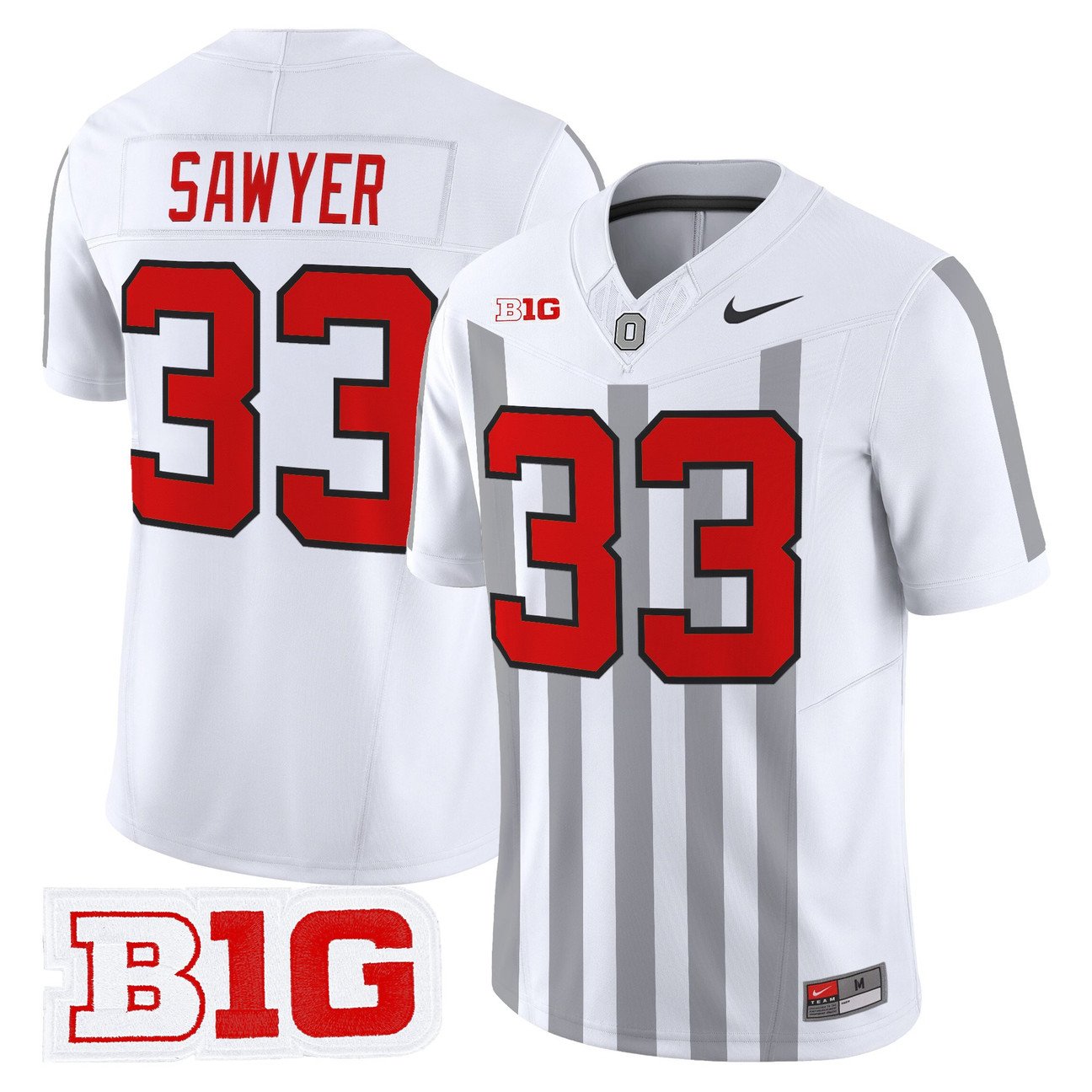 Jack Sawyer Jersey #33 Ohio State Buckeyes Throwback Limited Stitched