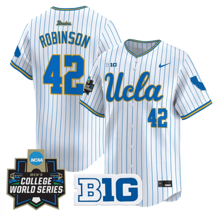 Jackie Robinson Jersey #42 UCLA Bruins 2025 World Series Stitched Pinstripe