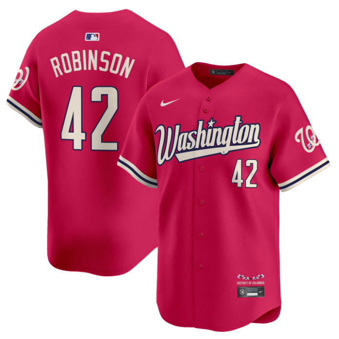 Jackie Robinson Jersey #42 Washington Nationals Vapor Limited All Stitched Pink