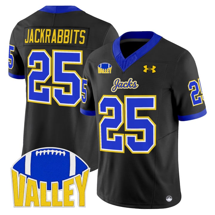 Jackrabbits Jersey #25 South Dakota State Jackrabbits 2025 Stitched Black