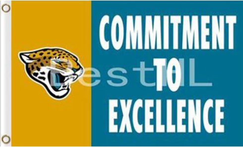 Jacksonville Jaguars Commitment To Excellence Flag 3X5 Ft Polyester Banner USA 90x150cm