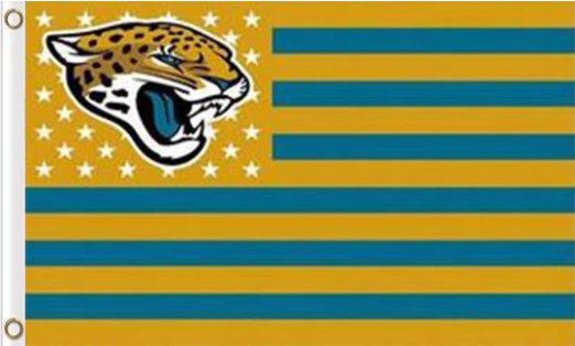 Jacksonville Jaguars Star and Stripes Flag 3X5 Ft Polyester Banner USA 90x150cm
