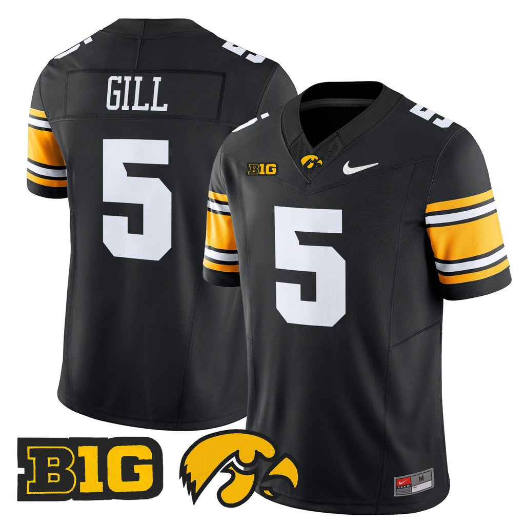 Jacob Gill Jersey #5 Iowa Hawkeyes 2025 Limited Stitched Black