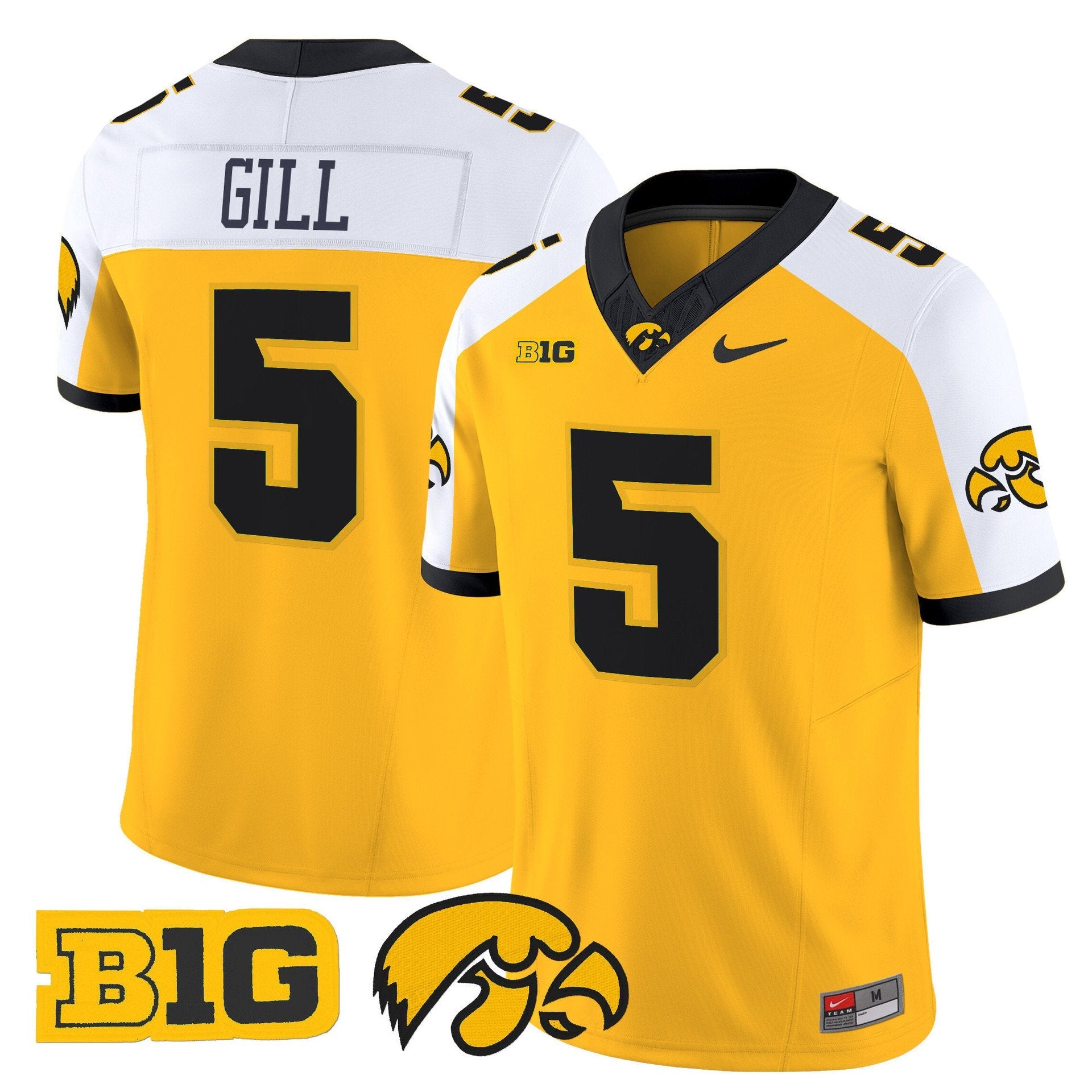 Jacob Gill Jersey #5 Iowa Hawkeyes 2025 Limited Stitched Gold Alternate