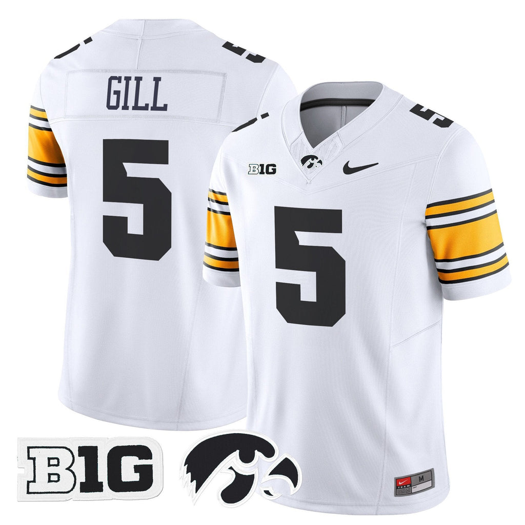Jacob Gill Jersey #5 Iowa Hawkeyes 2025 Limited Stitched White
