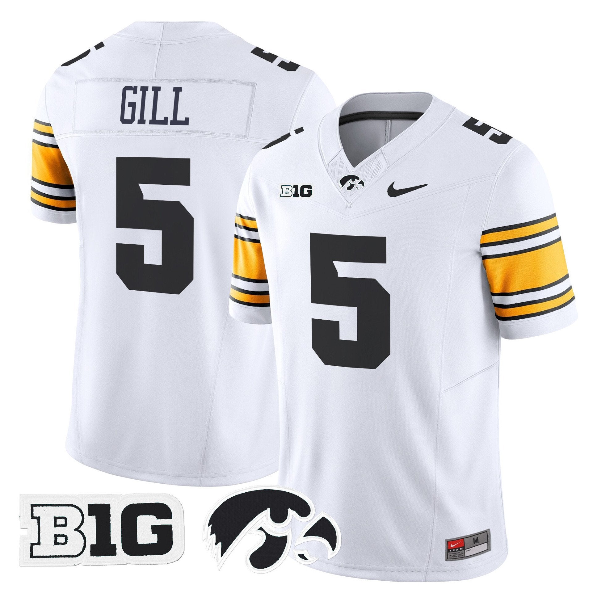 Jacob Gill Jersey #5 Iowa Hawkeyes 2025 Limited Stitched White