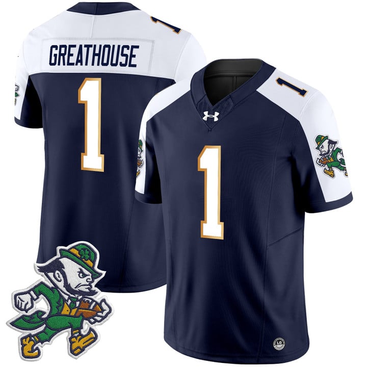 Jaden Greathouse Jersey #1 Notre Dame 2025 Gridiron Leprechaun Edition Alter