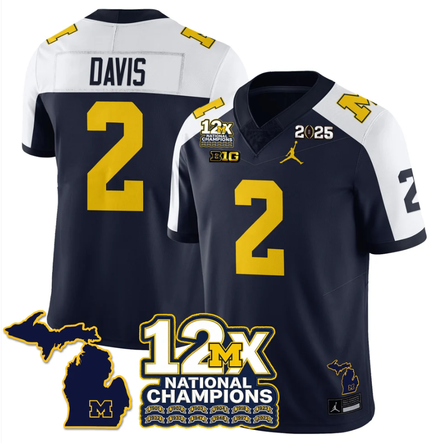 Jadyn Davis Jersey #2 Michigan Wolverines 12x-Time National Champions