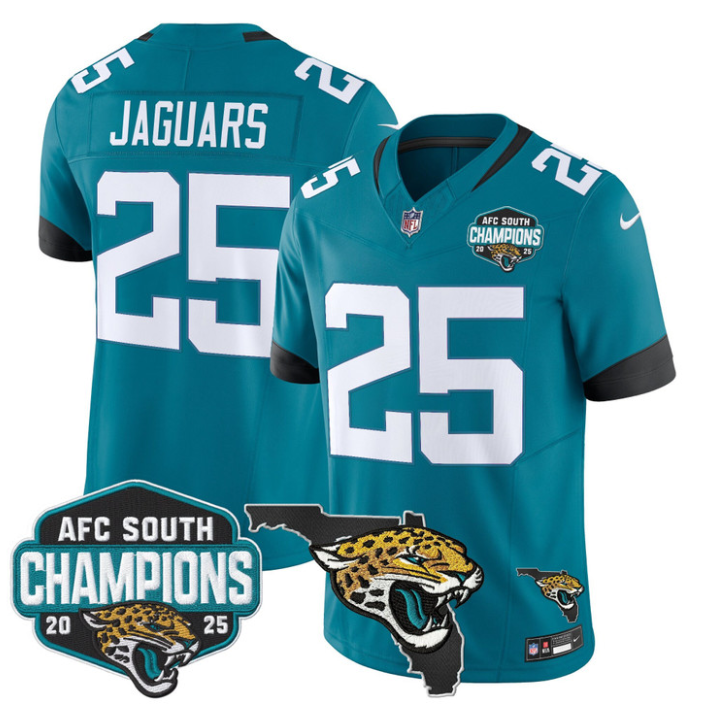 Jaguars Jersey #25 AFC South Division Champions 2025 Florida Stitched Teal